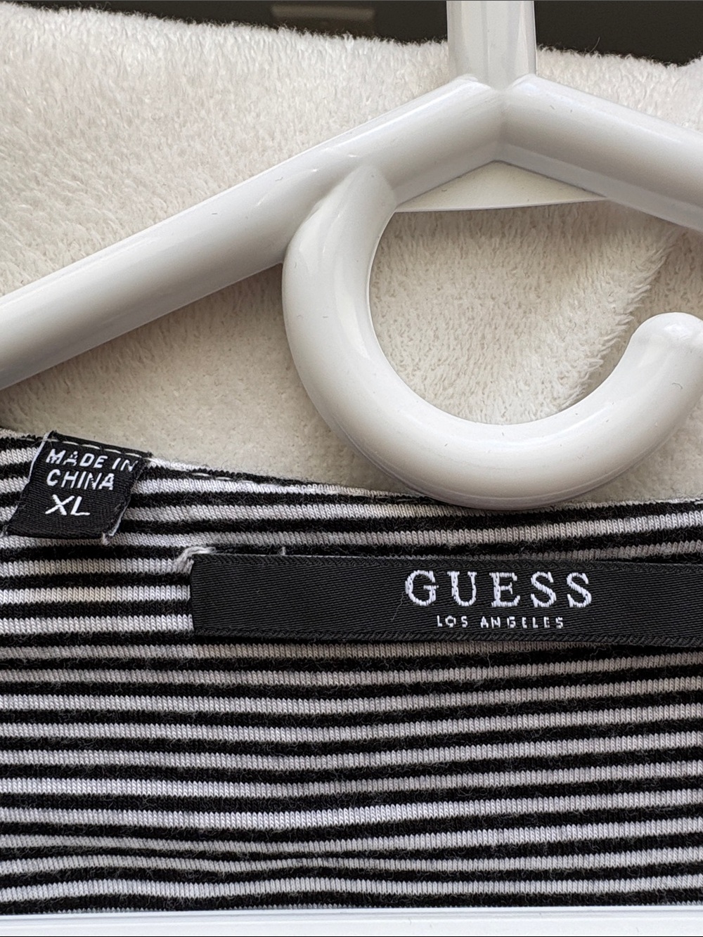 GUESS Striped Black and White Women's Top - Picture 6 of 9